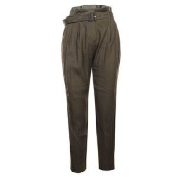 Pre Loved Burberry Linen Trousers green FEMALE Pants - Picture 2 of 6